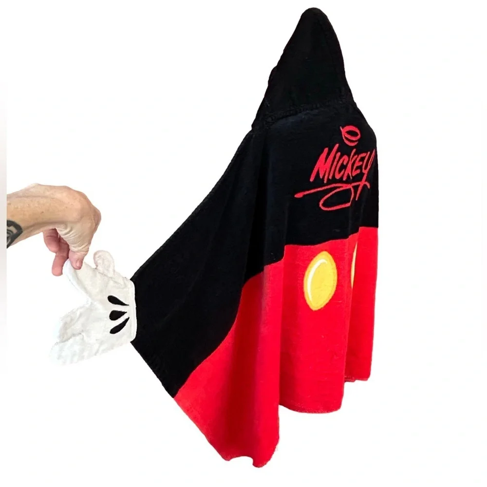 Kid’s Disney Parks Mickey Mouse hooded poncho towel coverup beach pool bath OS